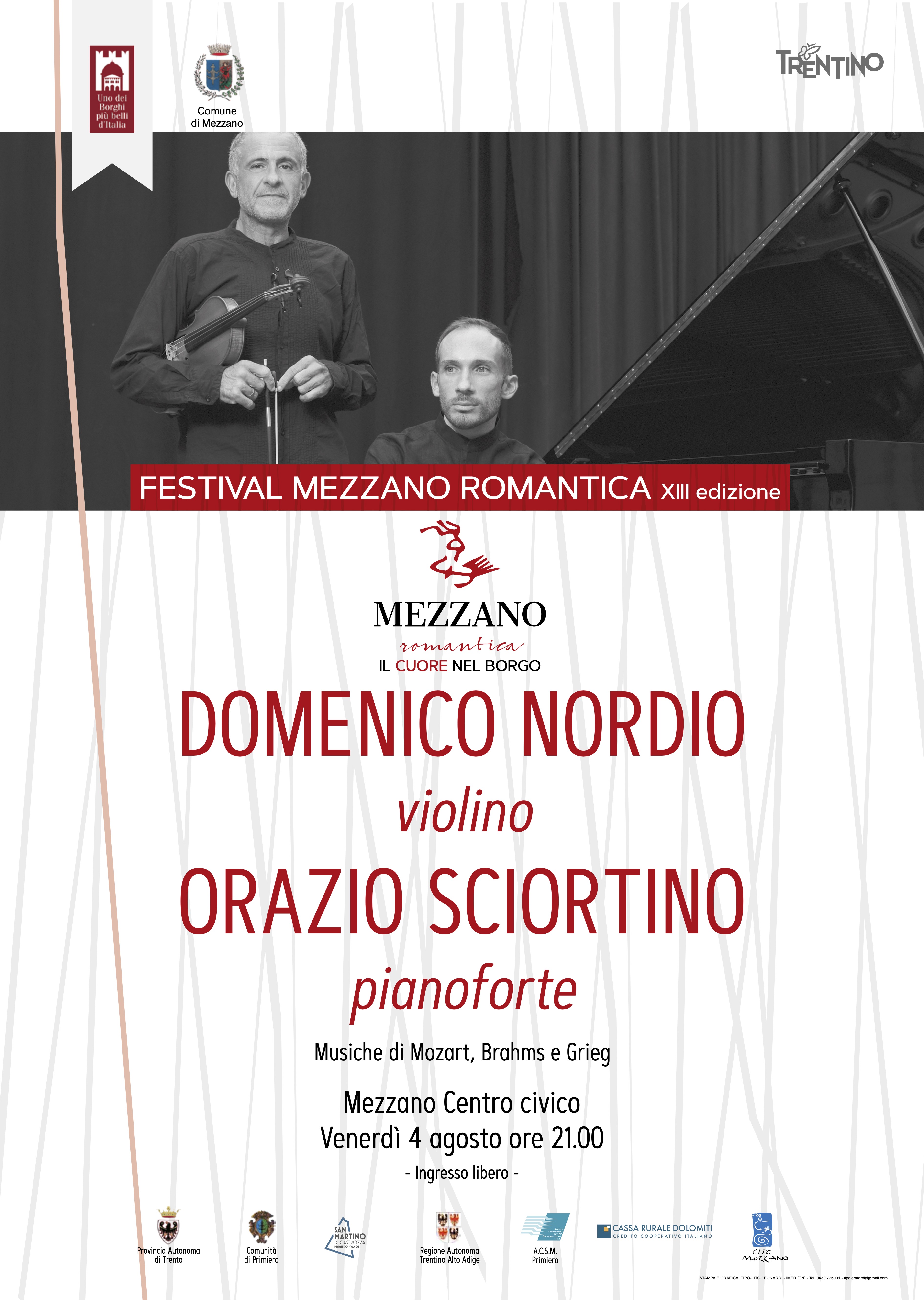 Concerto di Domenico Nordio (violino) e Orazio Sciortino (pianoforte)
